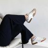 Tennis DOLCE VITA | Zina Wide White Leather Sneakers Brown