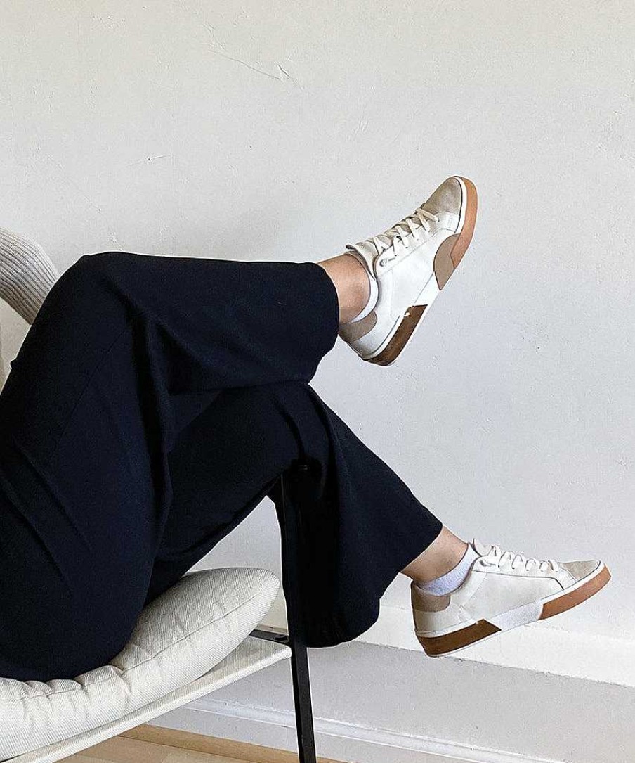 Tennis DOLCE VITA | Zina Wide White Leather Sneakers Brown