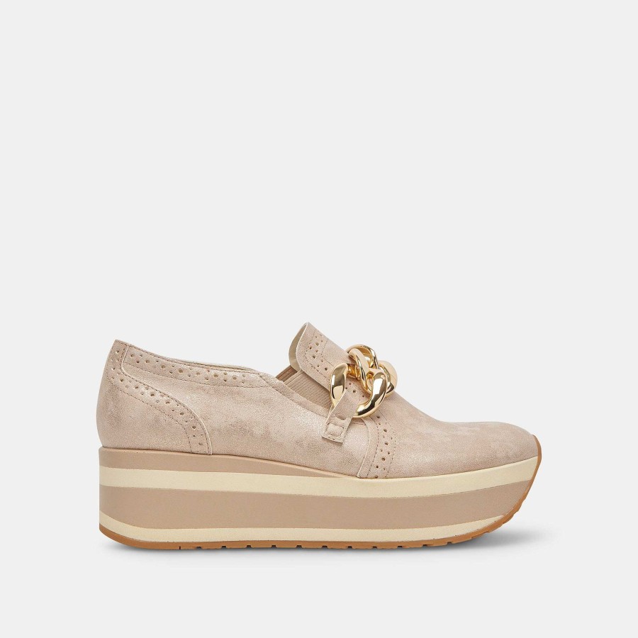 Sneakers And Moccasins DOLCE VITA | Jhenee Light Gold Nubuck Sneakers