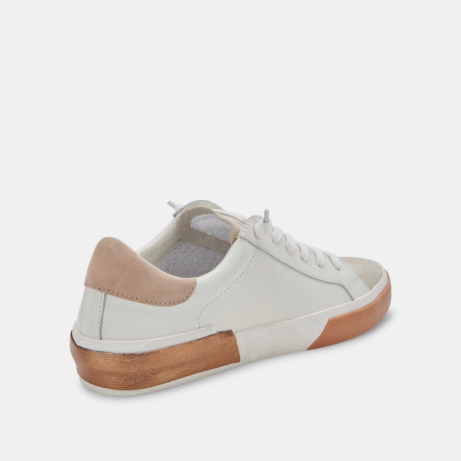 Tennis DOLCE VITA | Zina Wide White Leather Sneakers Brown