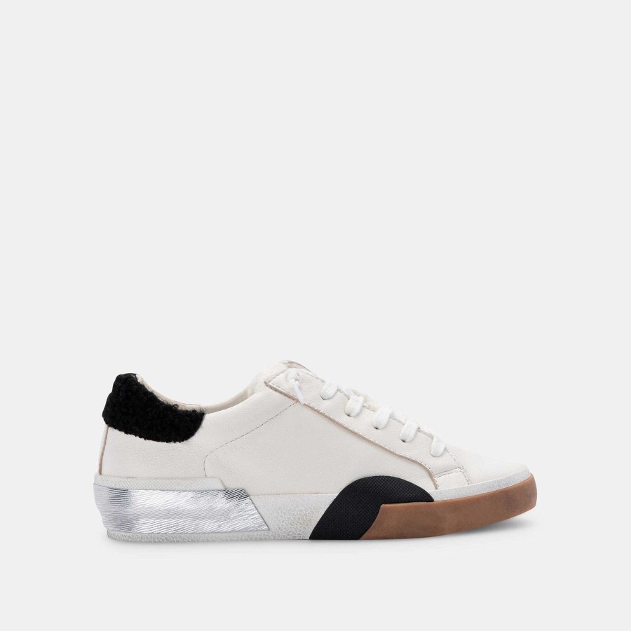 Tennis DOLCE VITA | Zina Plush White Black Leather Sneakers